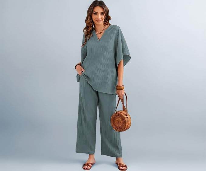 TADKEE Women's Polyester Striped Co-ord set